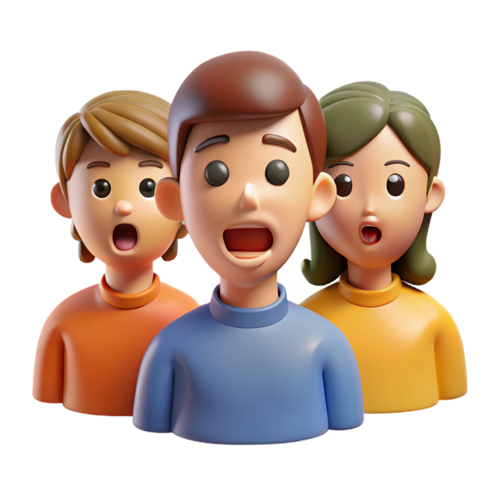 Group of People Reacting to a Plot Twist png