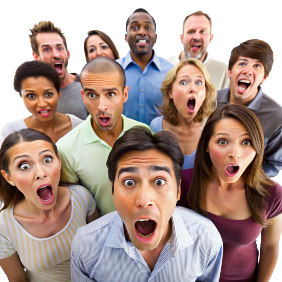 Surprised Friends Looking Upward png