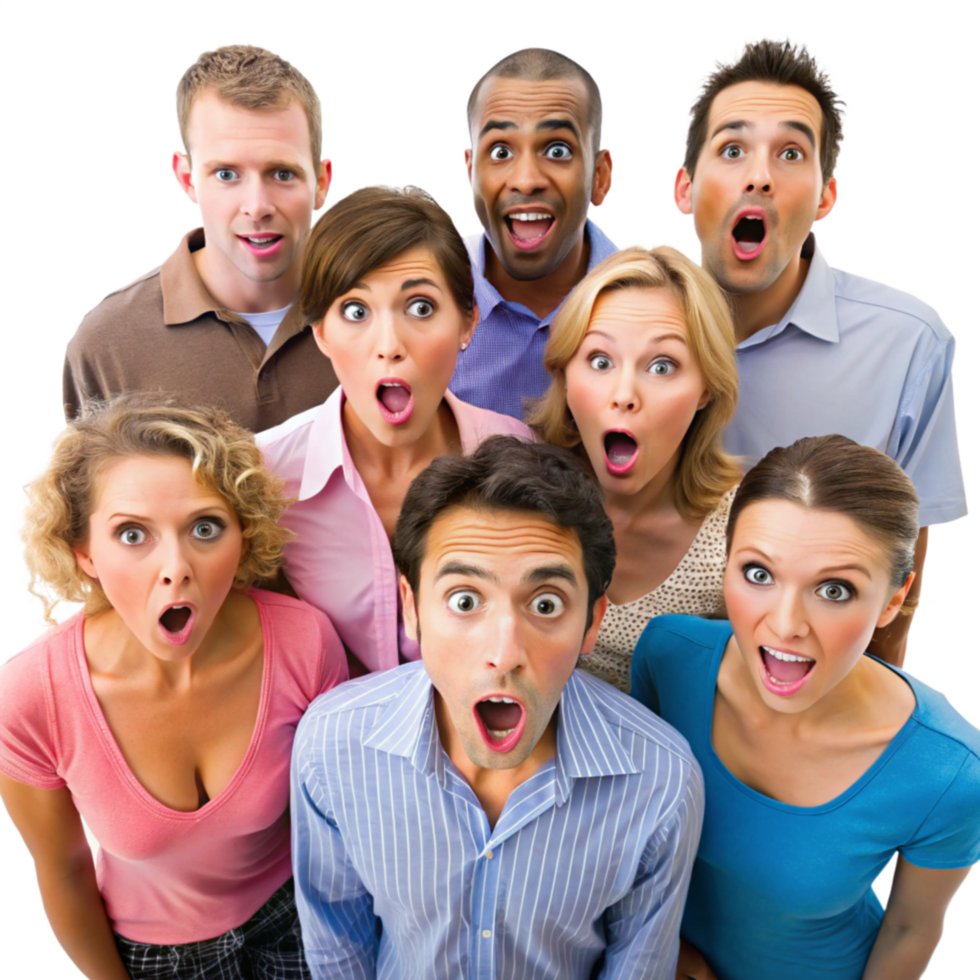 Group of People in Total Amazement png