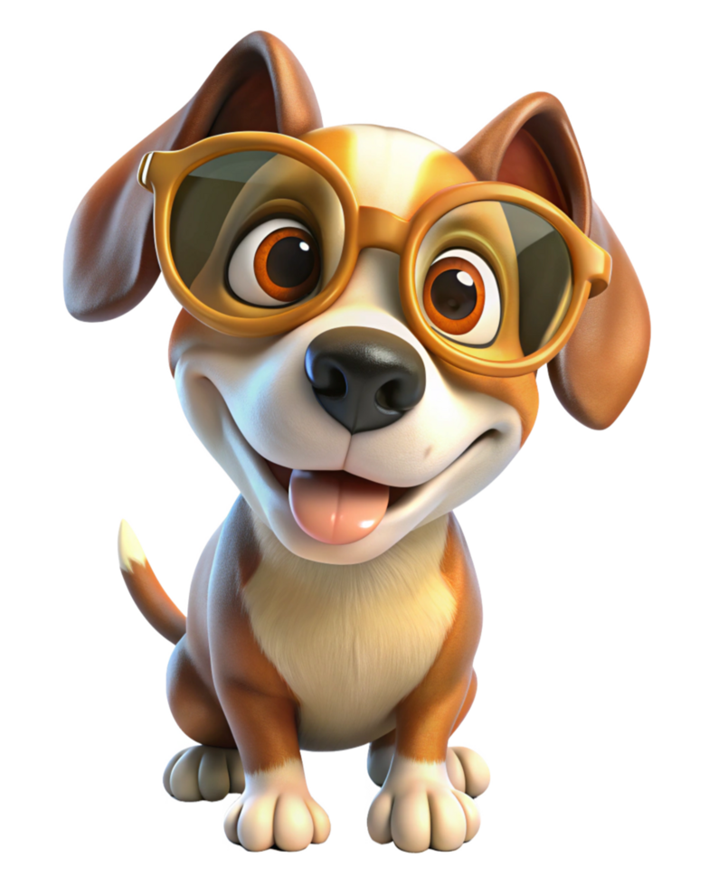 Stylish Dog Wearing Retro Eyewear png