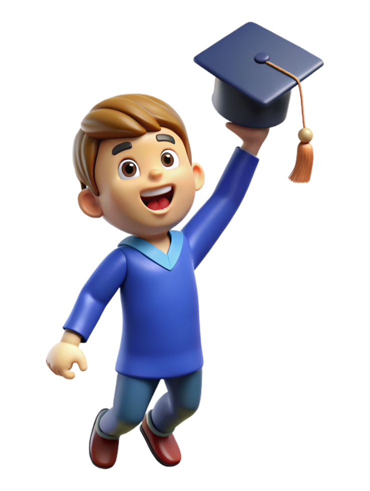 Joyful Graduate Tossing Cap Against the Sky png