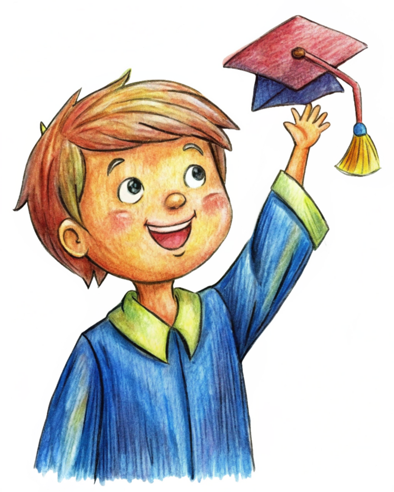 Cheerful Graduate Boy Celebrating Big Achievement png