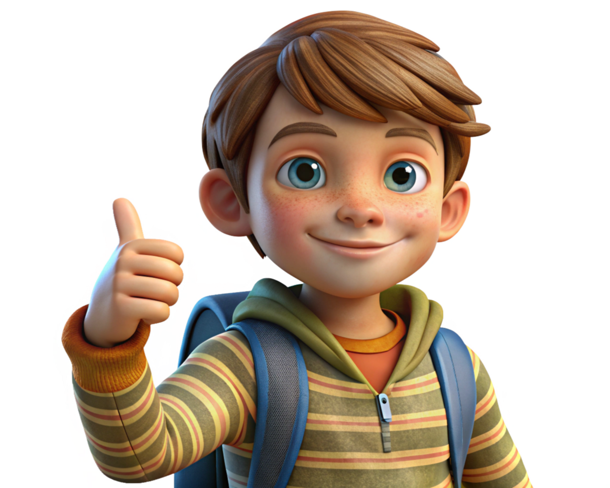 Confident Student with Bag Thumbs Up png