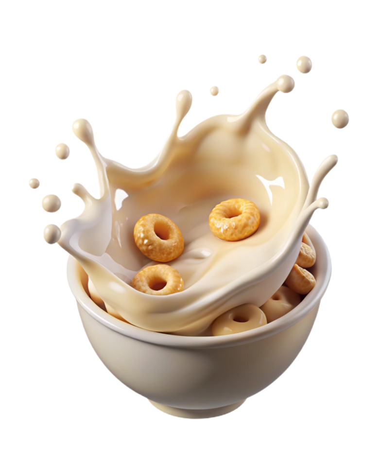 Splendid Milk Splash and Cereal in Midair png