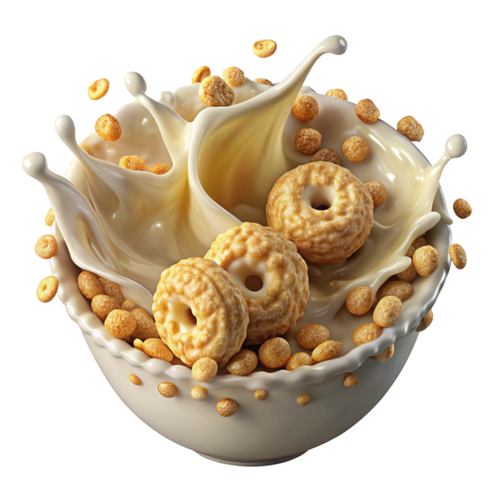 Creative Cereal Splash with Fresh Milk png