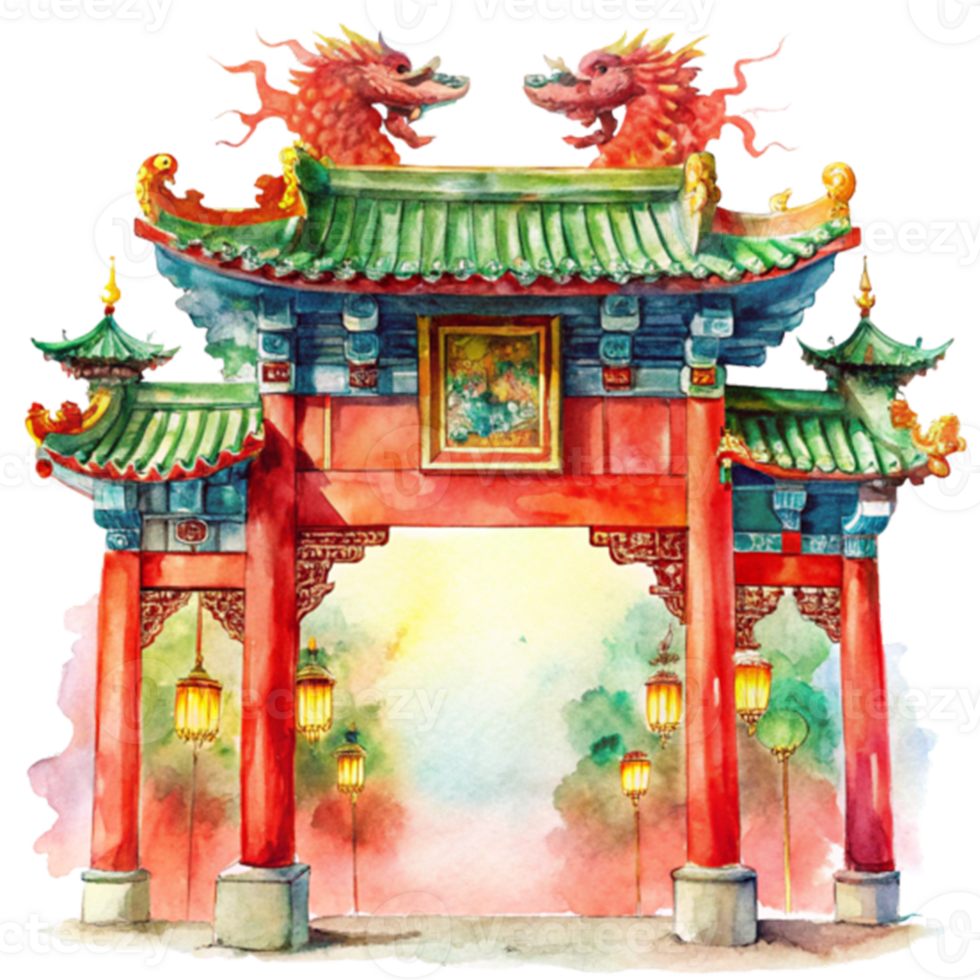 Chinese New Year traditional chinese pagoda png