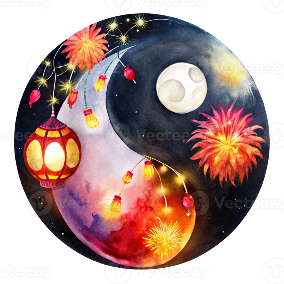 Chinese New Year a yin yang symbol featuring intricate chinese call png