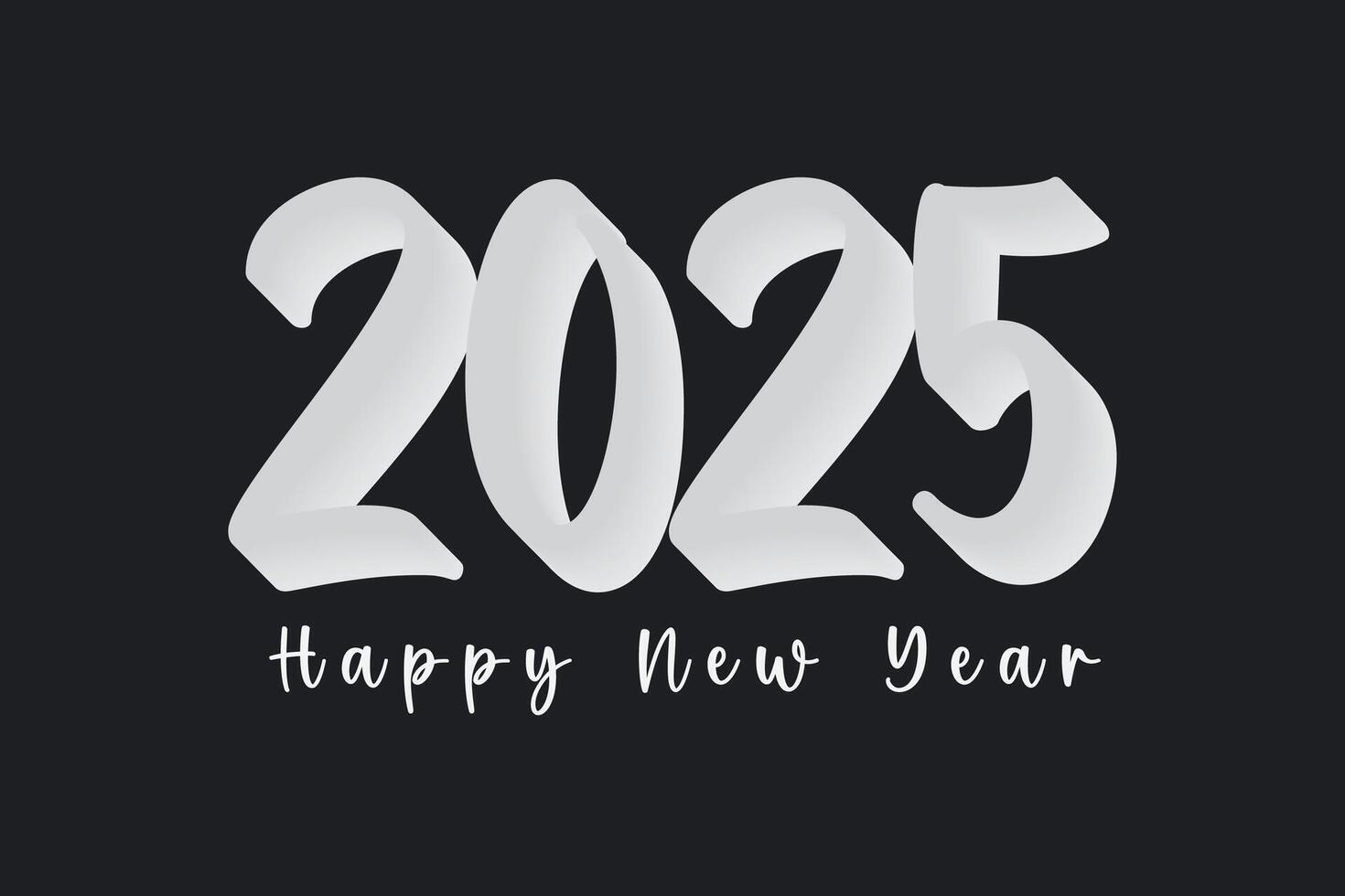 Happy new year 2025 text number for background. vector