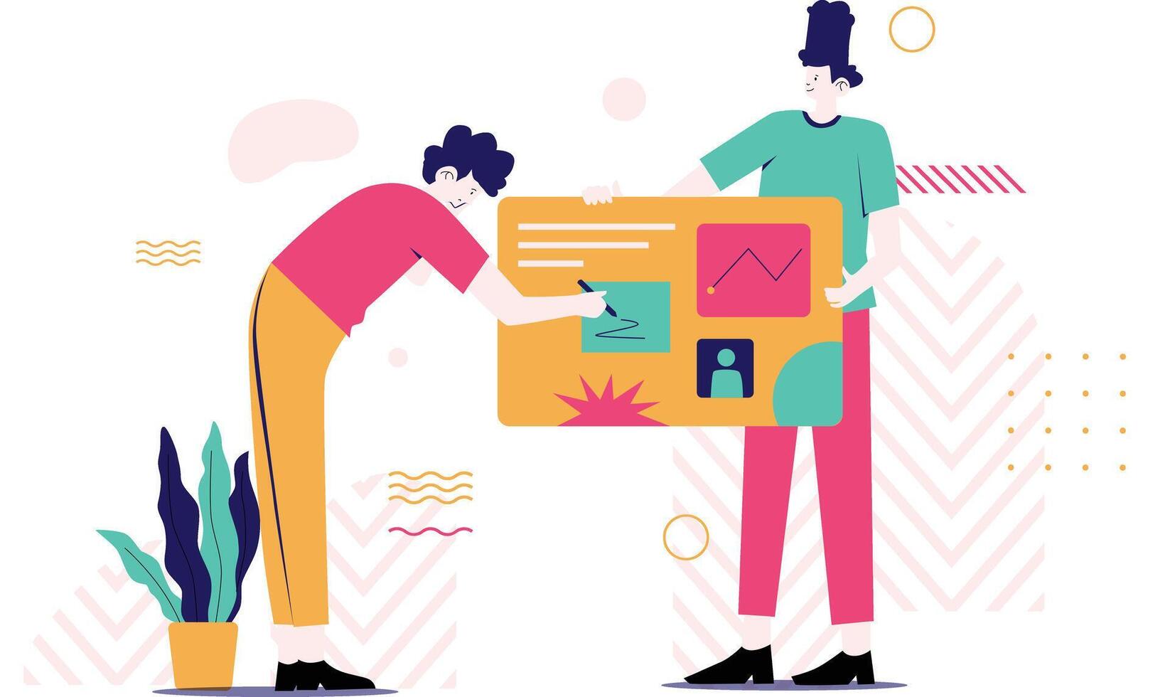 Worker Signing Paper Work Illustration vector