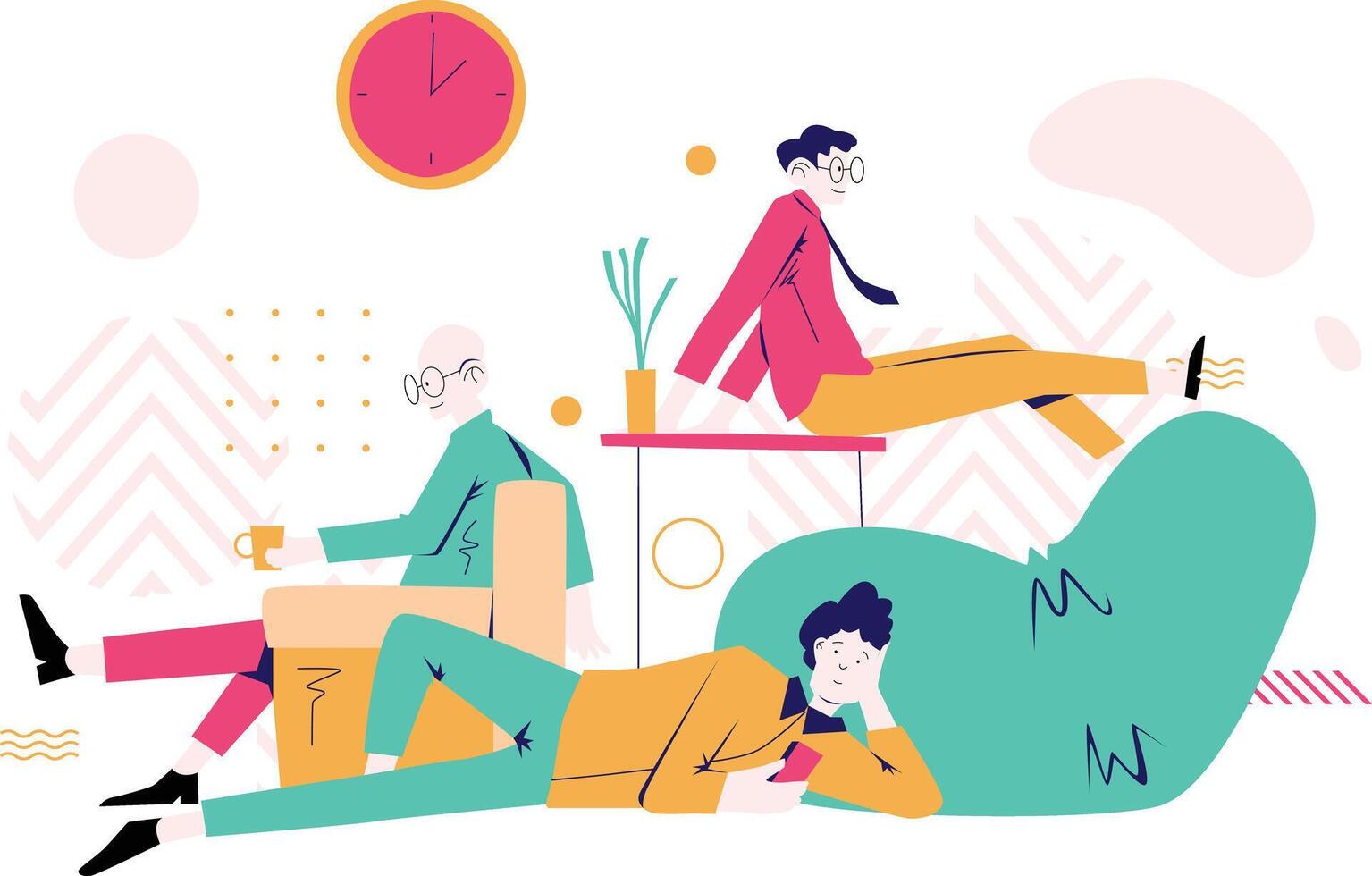 Office Lunch Break Illustration vector
