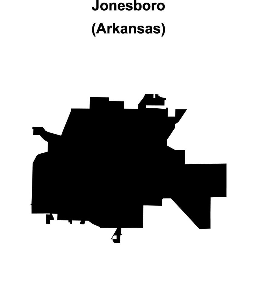 Jonesboro, Arkansas blank outline map vector