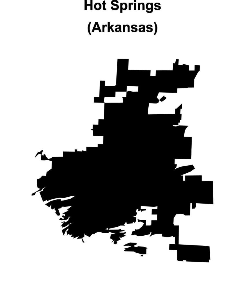 Hot Springs, Arkansas blank outline map vector