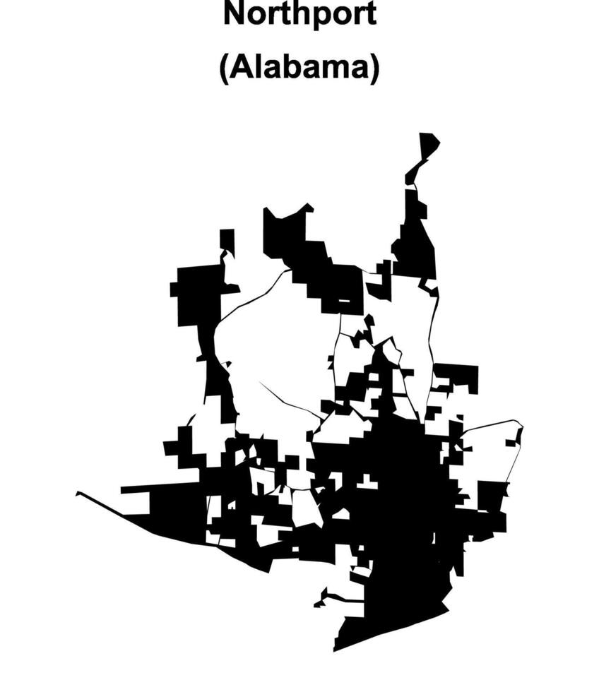 Northport, Alabama blank outline map vector