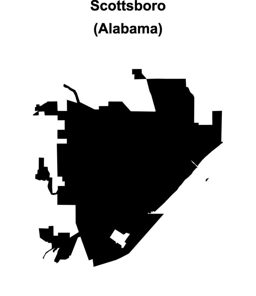 Scottsboro, Alabama blank outline map vector