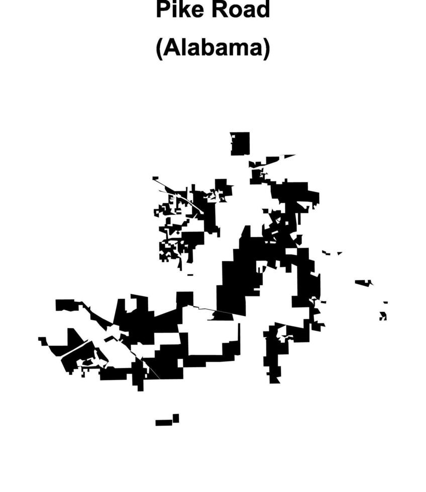 Pike Road, Alabama blank outline map vector