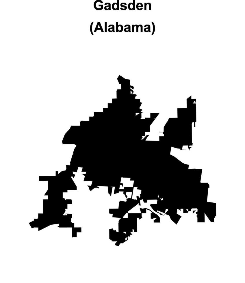 Gadsden, Alabama blank outline map vector
