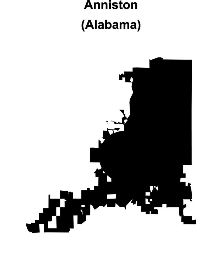 Anniston, Alabama blank outline map vector