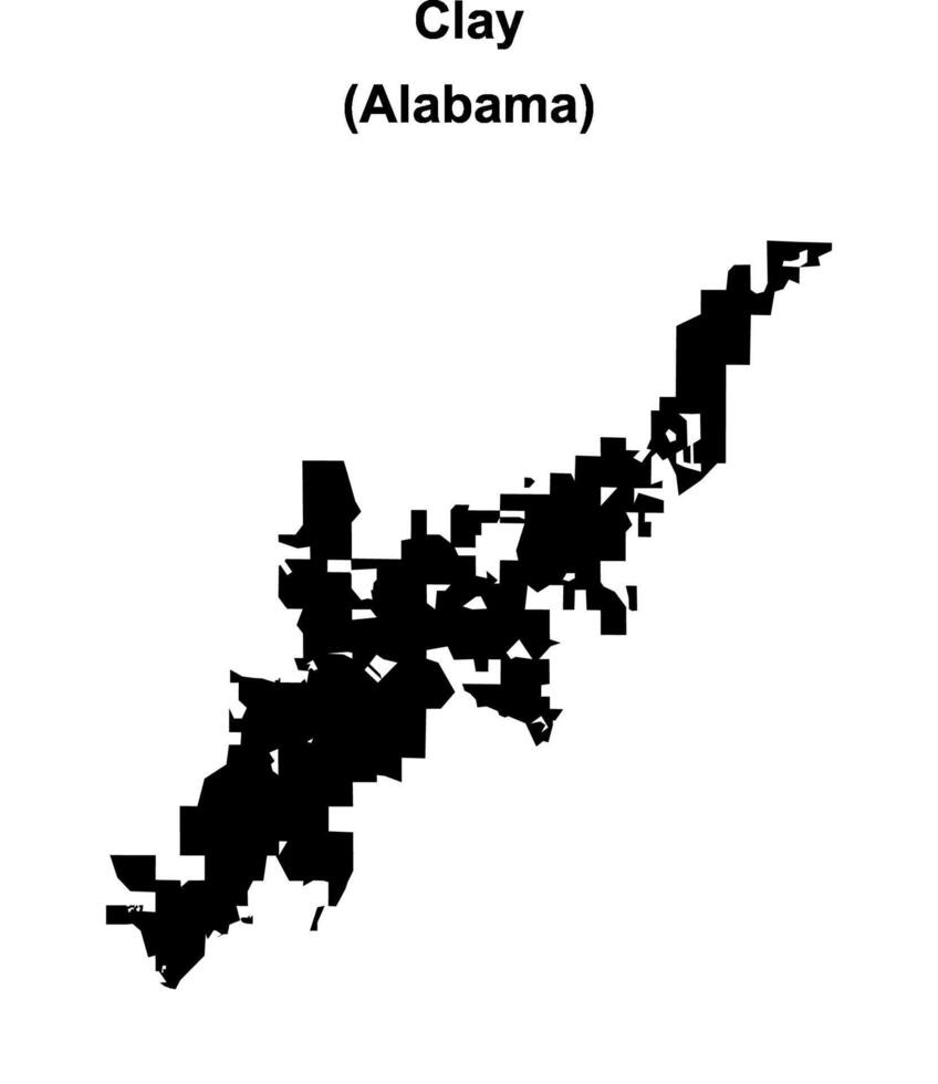 Clay, Alabama blank outline map vector