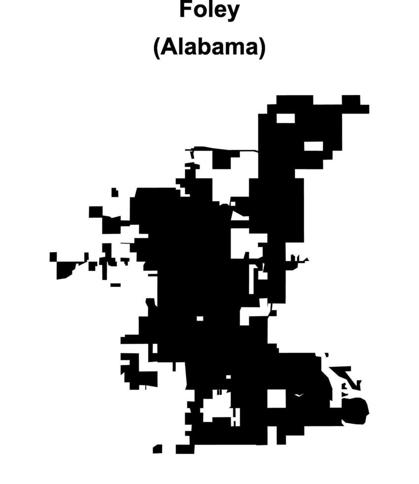 Foley, Alabama blank outline map vector