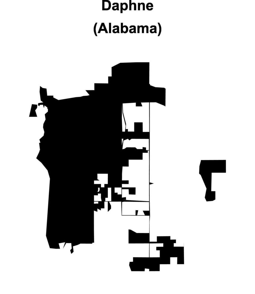 Daphne, Alabama blank outline map vector