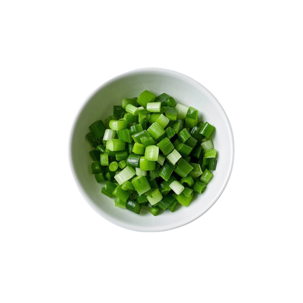 Fresh Green Onions in a Bowl png