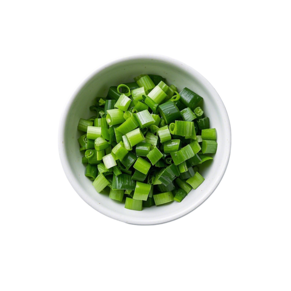 Chopped Green Onions in a Bowl png