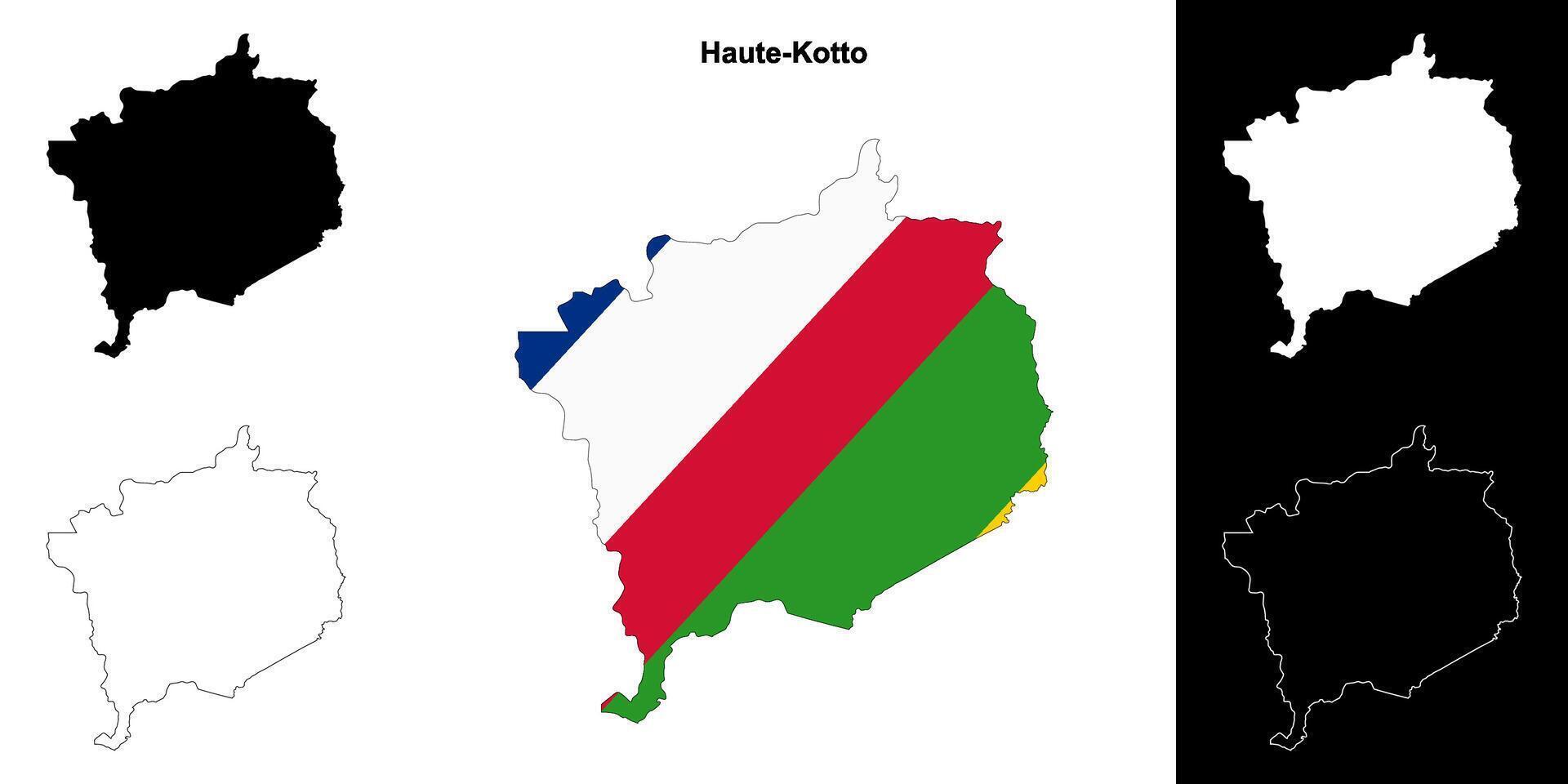 Haute-Kotto prefecture outline map set vector
