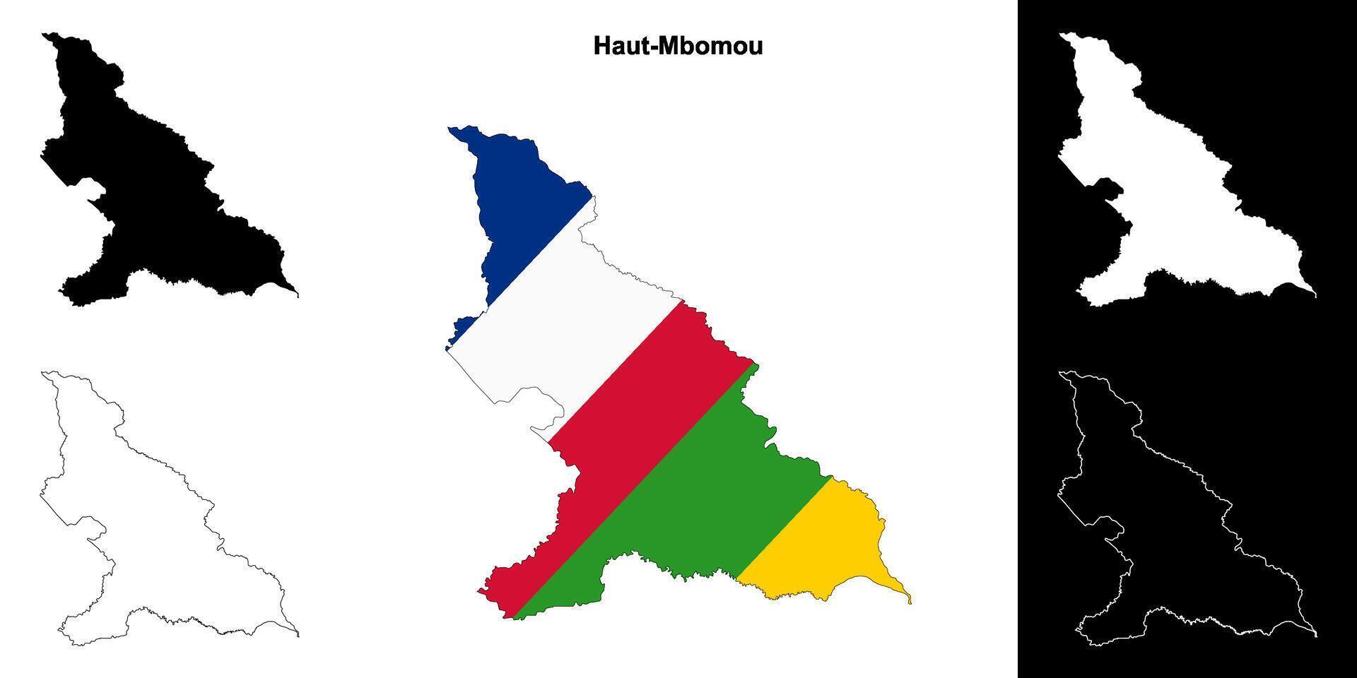 Haut-Mbomou prefecture outline map set vector