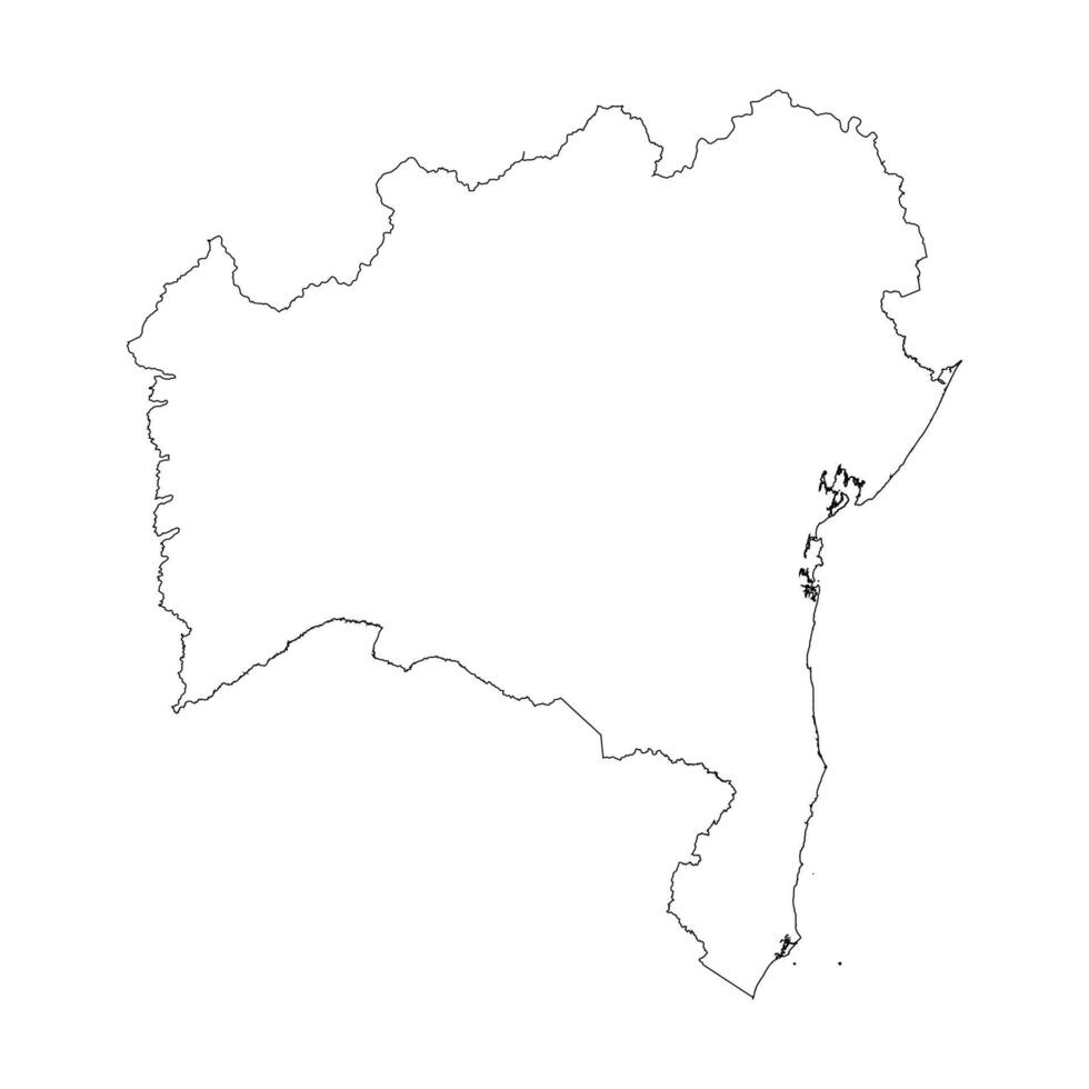 Bahia state blank outline map vector