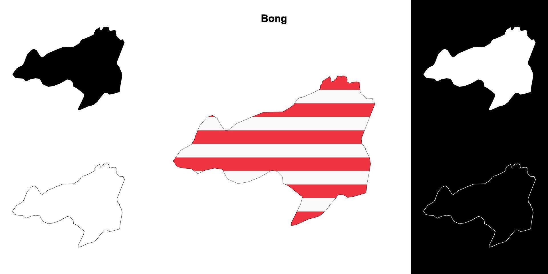 Bong county outline map set vector