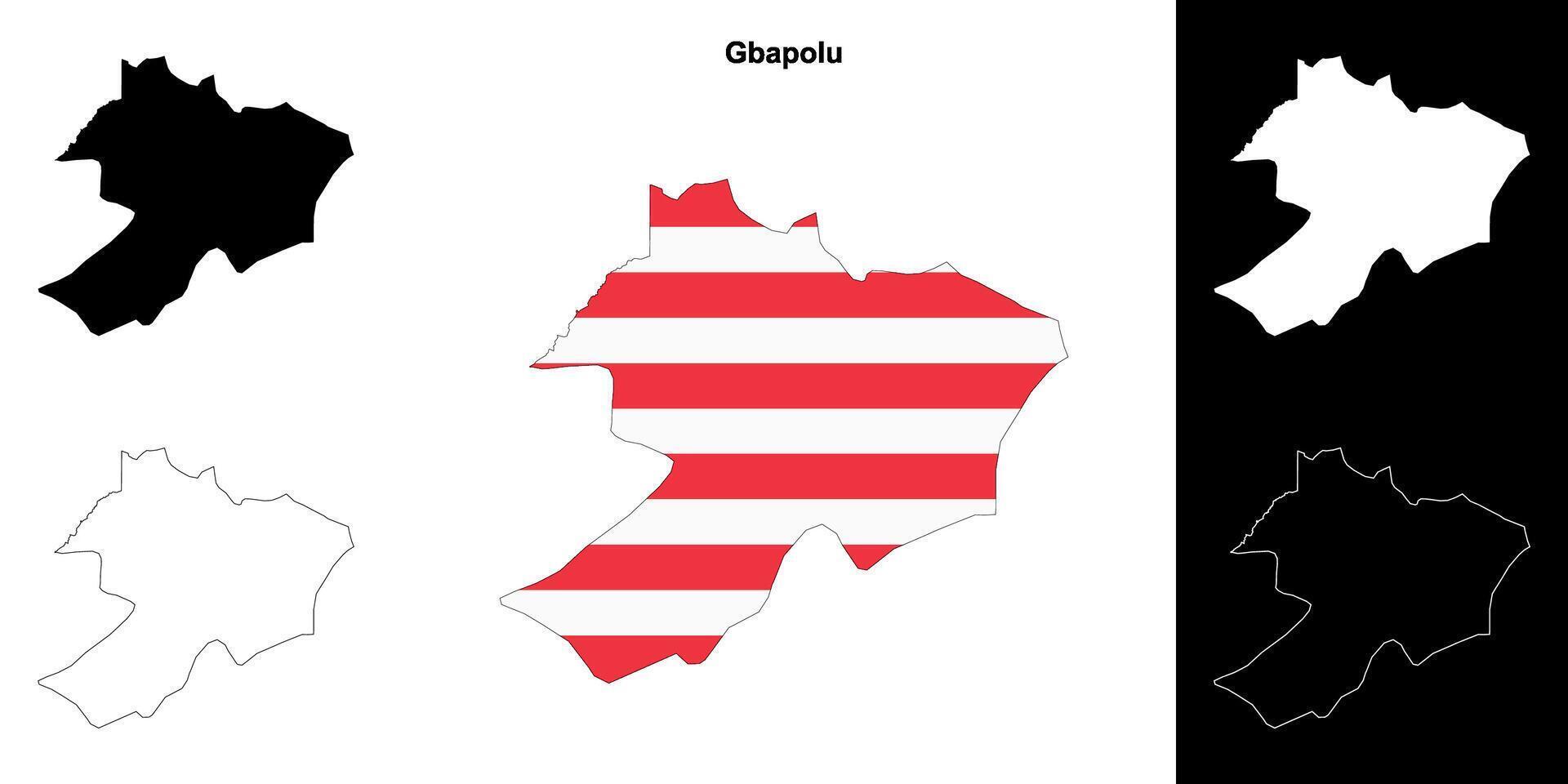 Gbapolu county outline map set vector