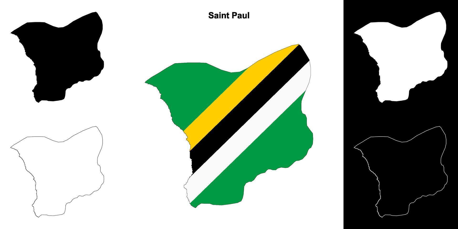 Saint Paul parish outline map set vector