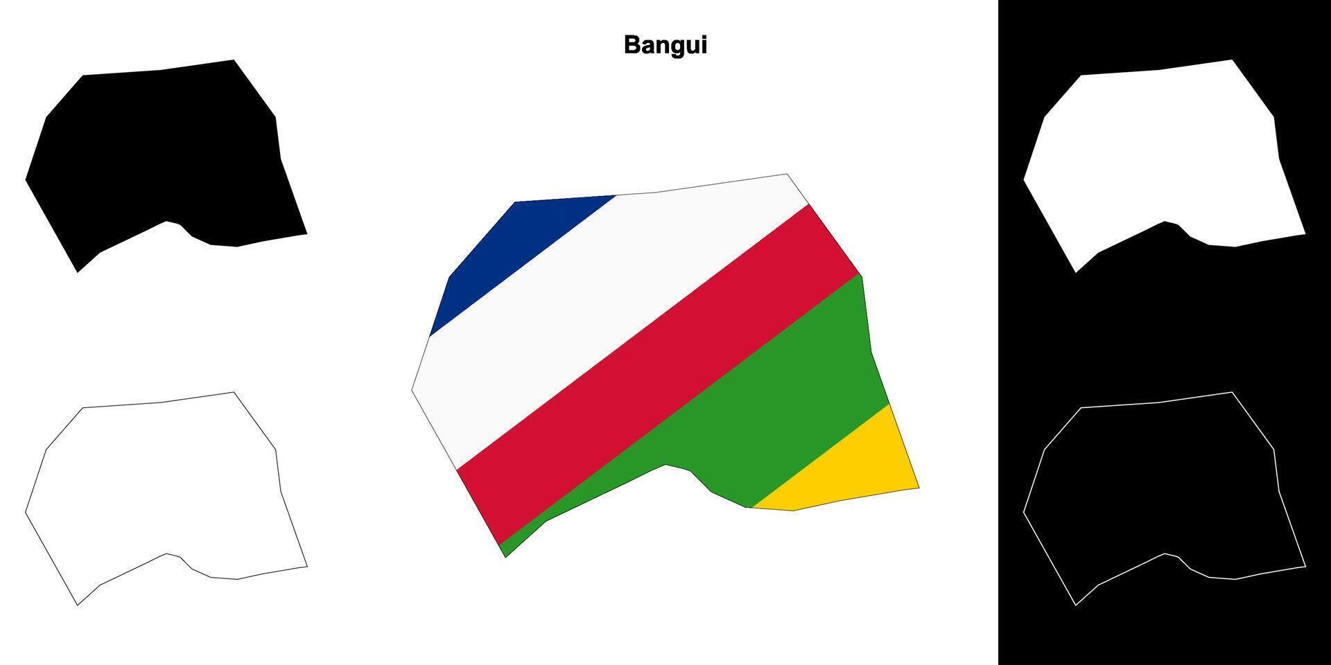Bangui prefecture outline map set vector