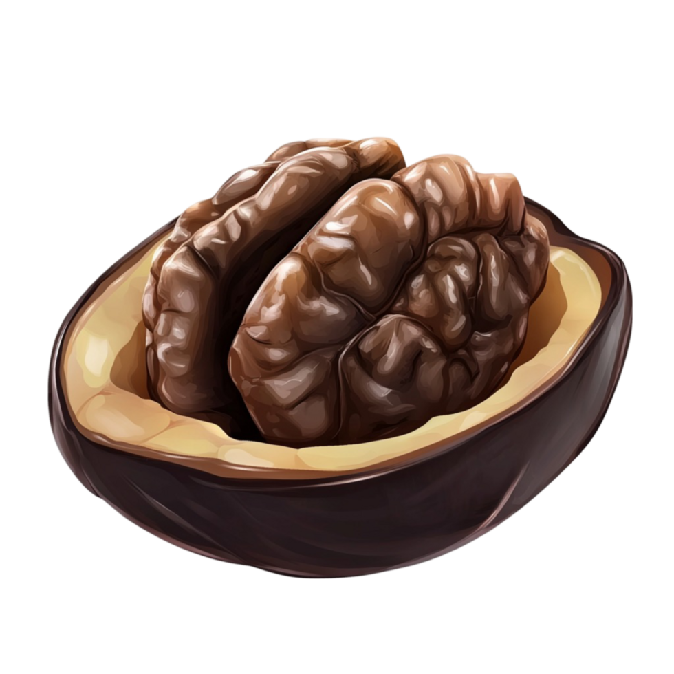 Close-Up of Walnut with Natural Texture png