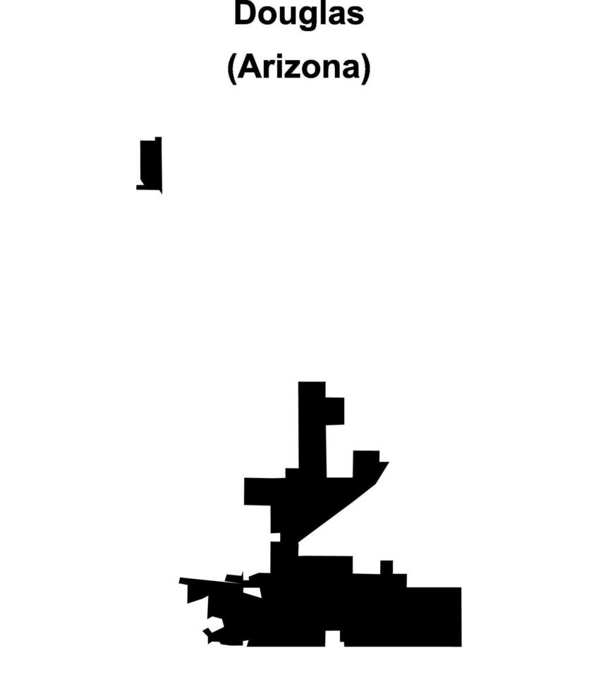 Douglas, Arizona blank outline map vector