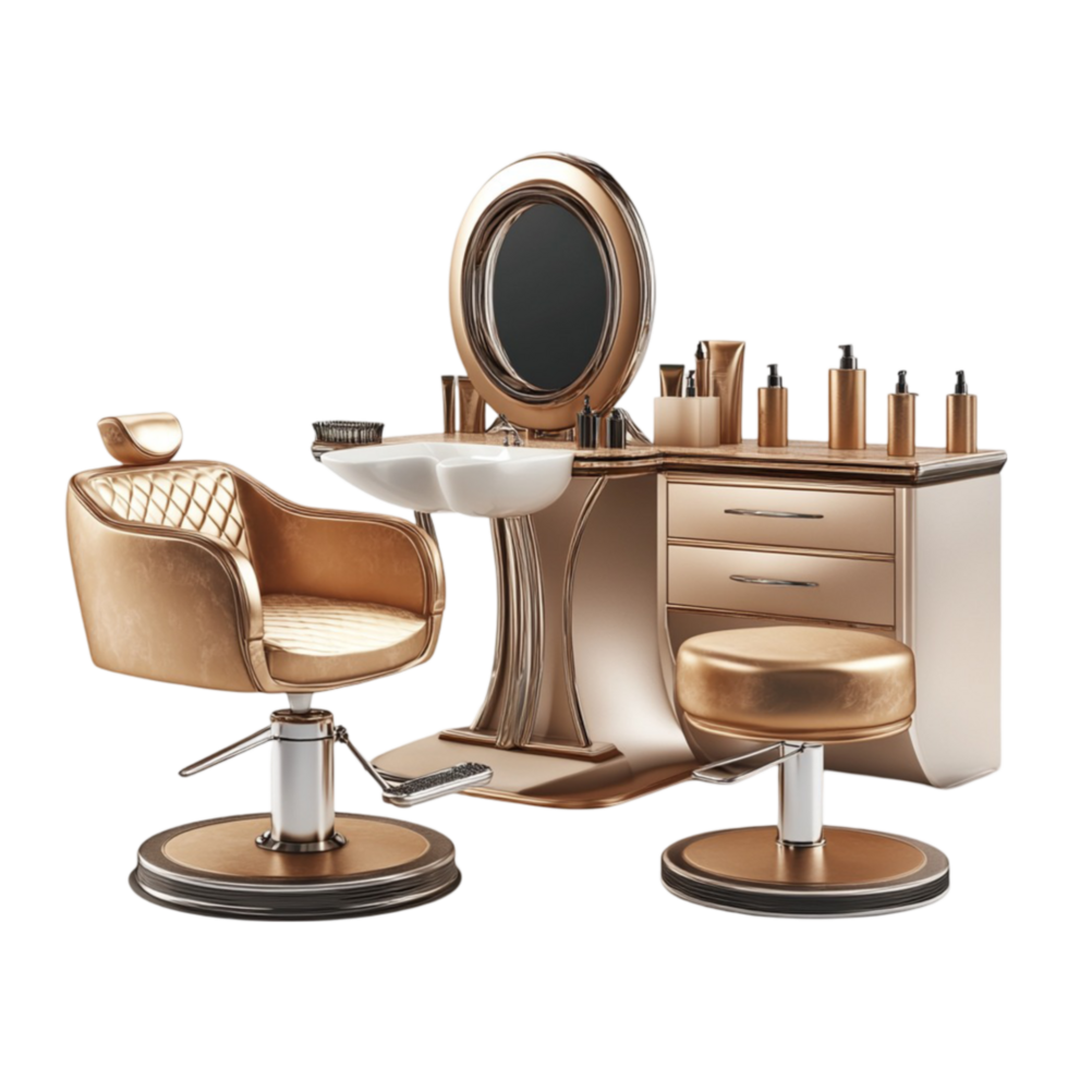 Elegant Vanity Set with Grooming Accessories png