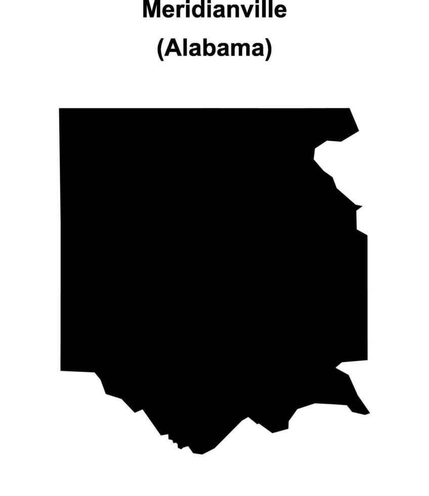 Meridianville, Alabama blank outline map vector