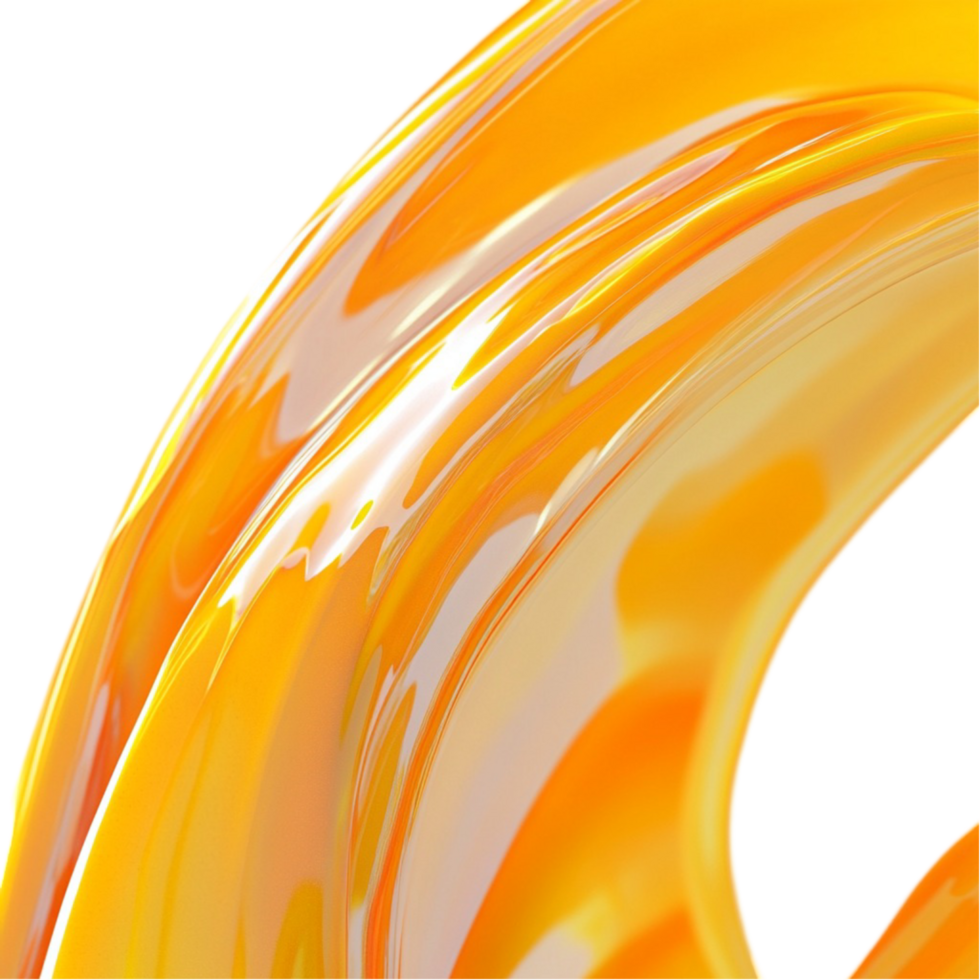 Yellow and Orange Swirl Abstract Design png