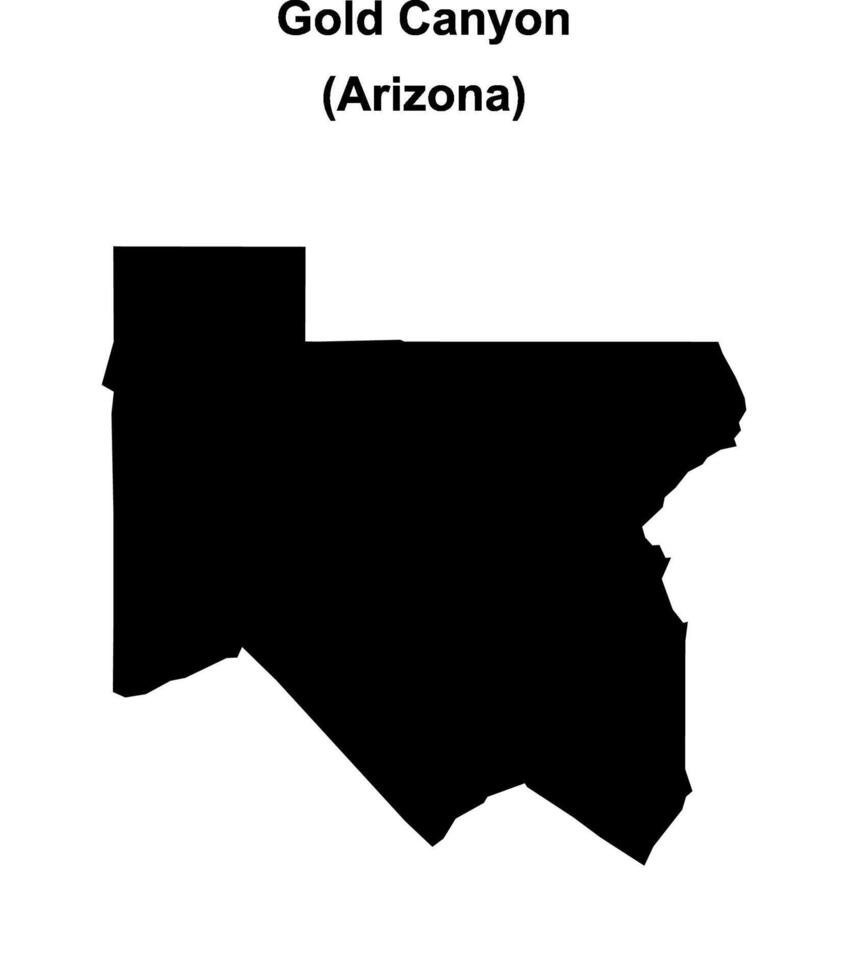 Gold Canyon, Arizona blank outline map vector
