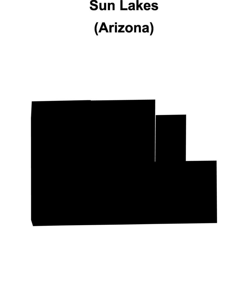 Sun Lakes, Arizona blank outline map vector