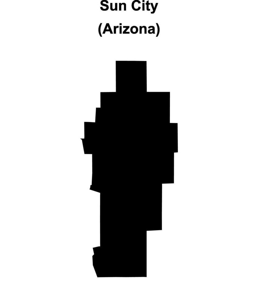 Sun City, Arizona blank outline map vector