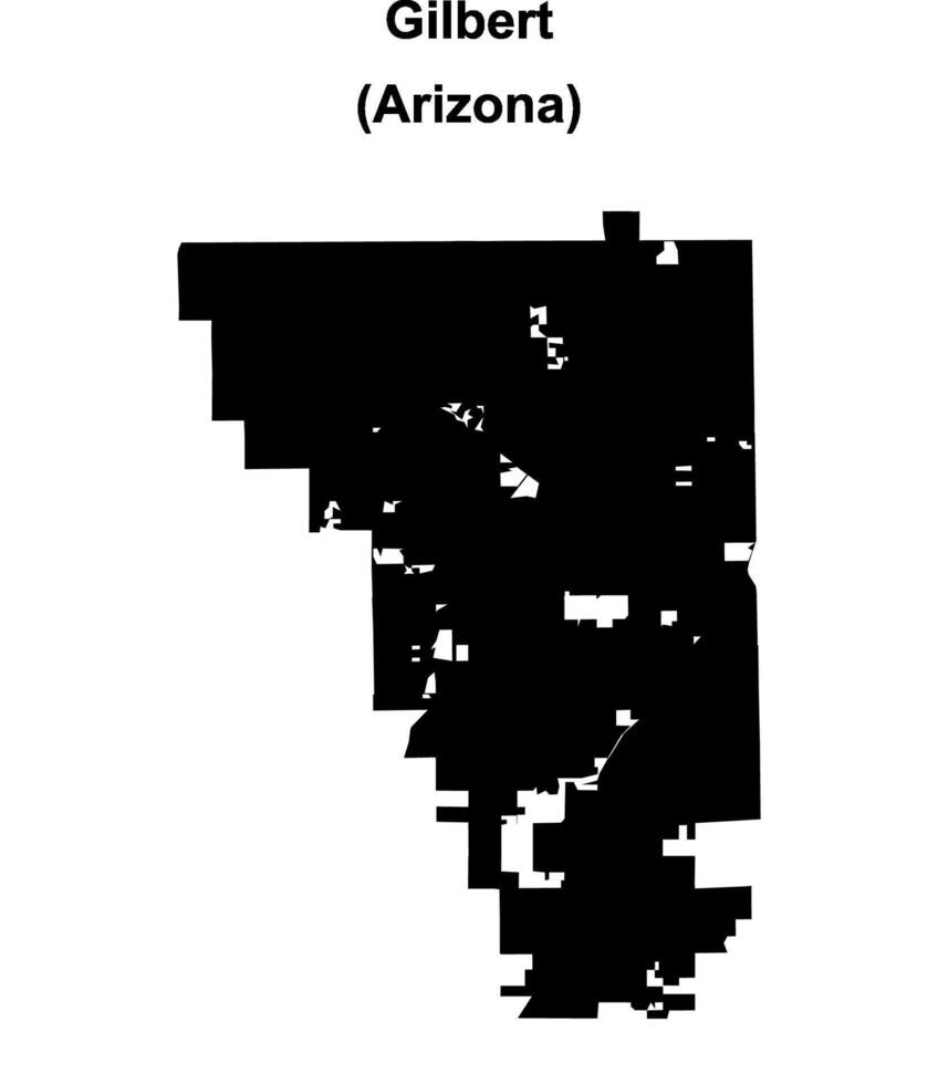Gilbert, Arizona blank outline map vector
