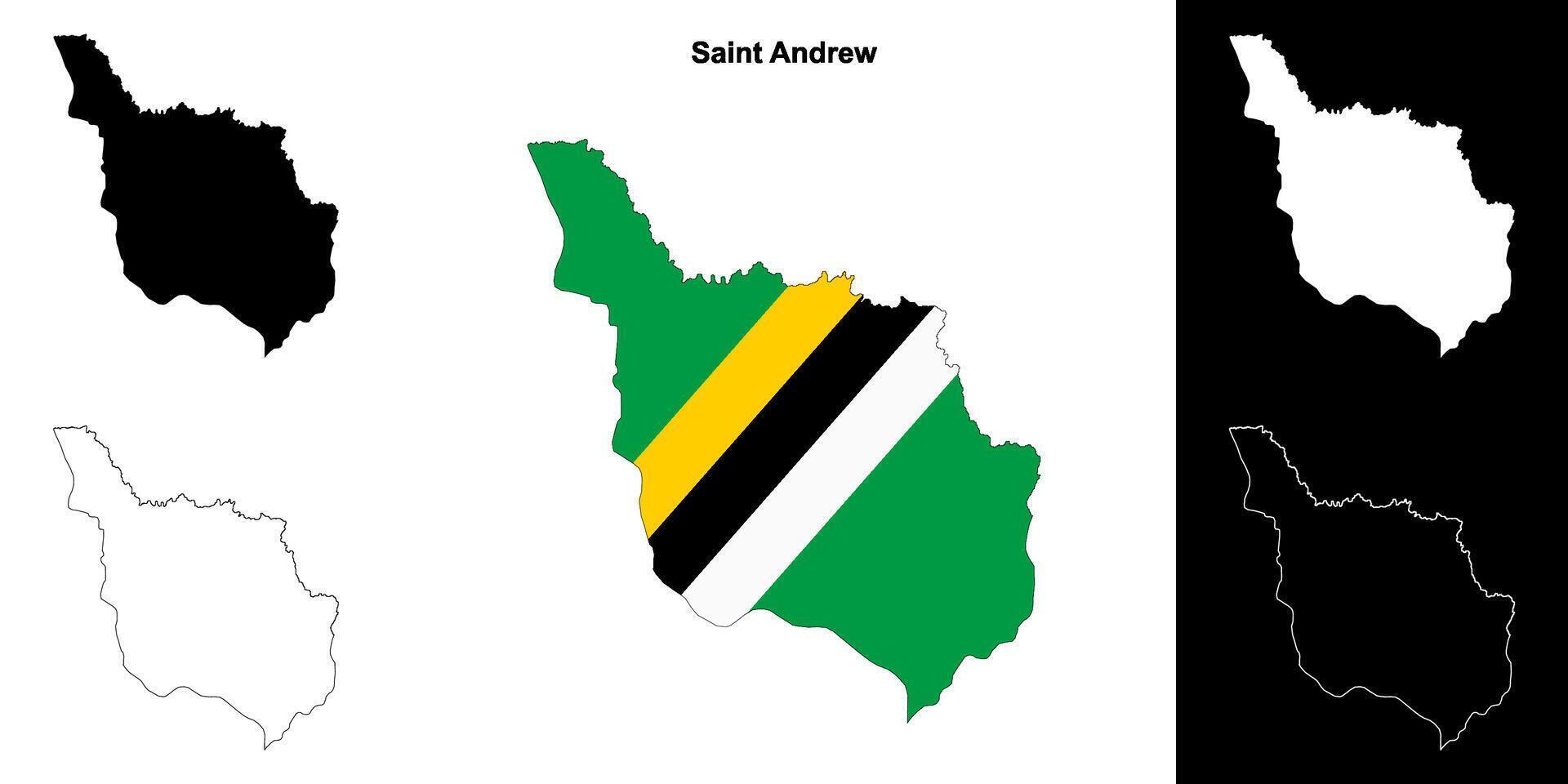 Saint Andrew parish outline map set vector