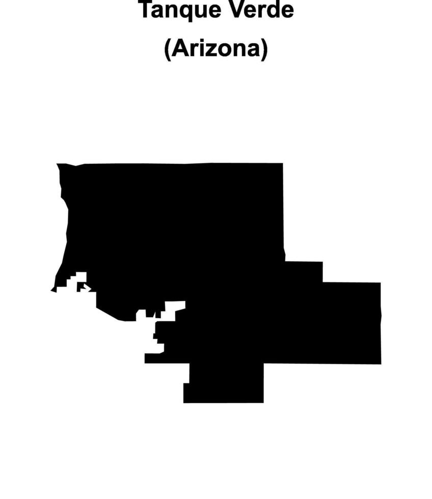 Tanque Verde, Arizona blank outline map vector