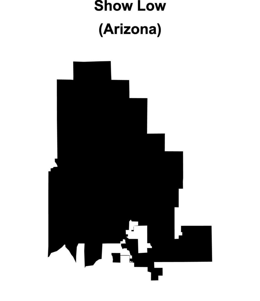 Show Low, Arizona blank outline map vector