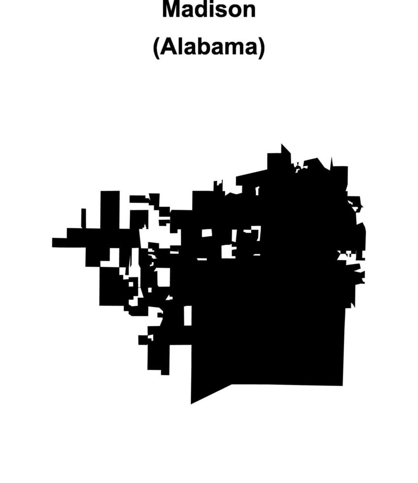 Madison, Alabama blank outline map vector