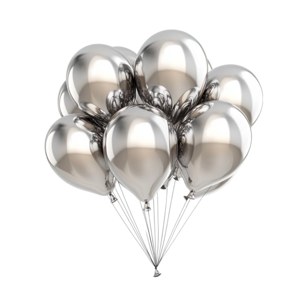 Silver Balloon Bundle png