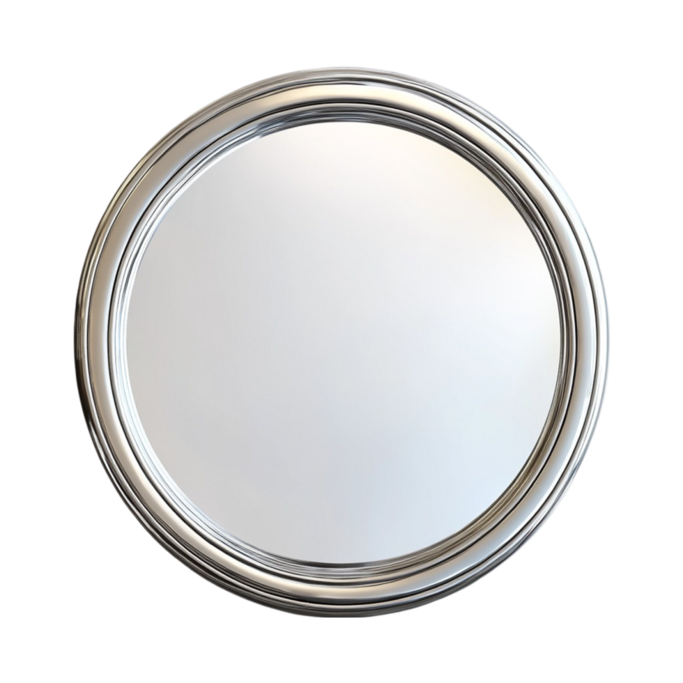 Round Silver Decorative Mirror png
