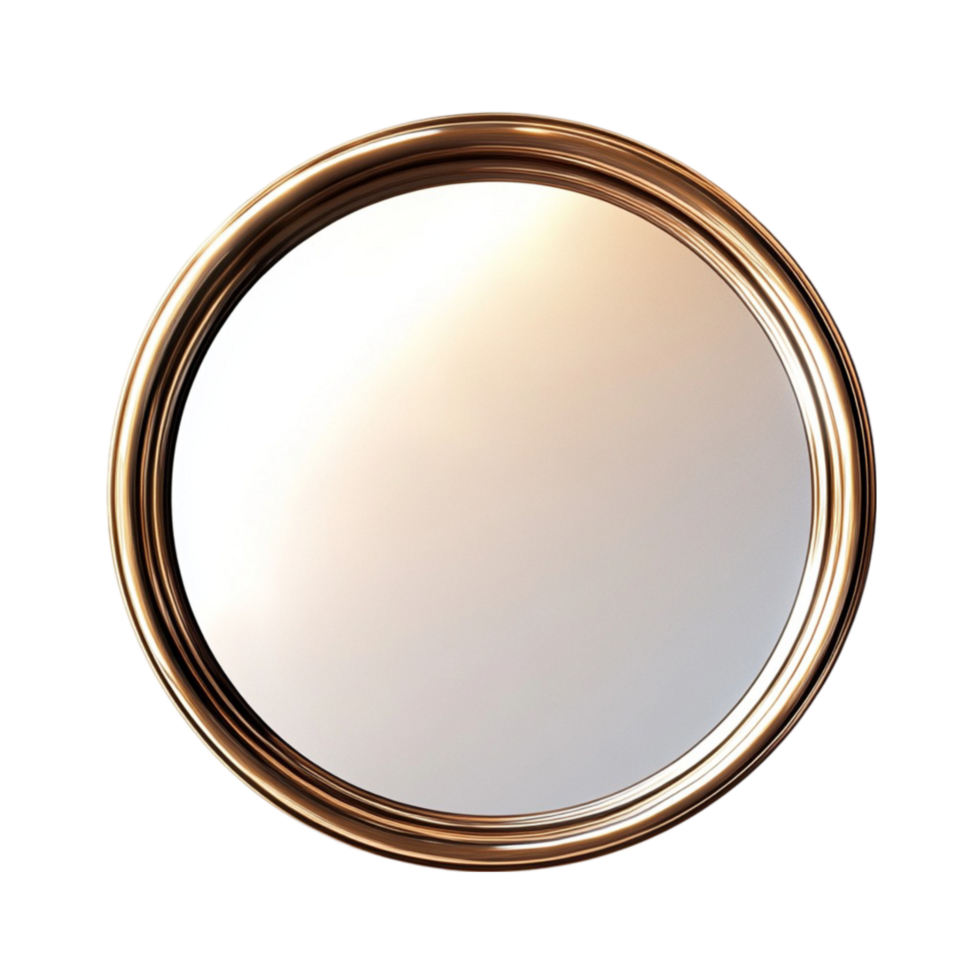 Minimalist Gold-Framed Round Mirror png