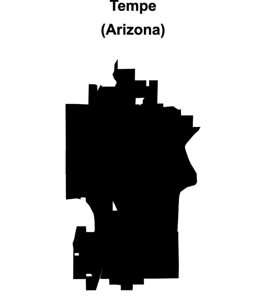 Tempe, Arizona blank outline map vector